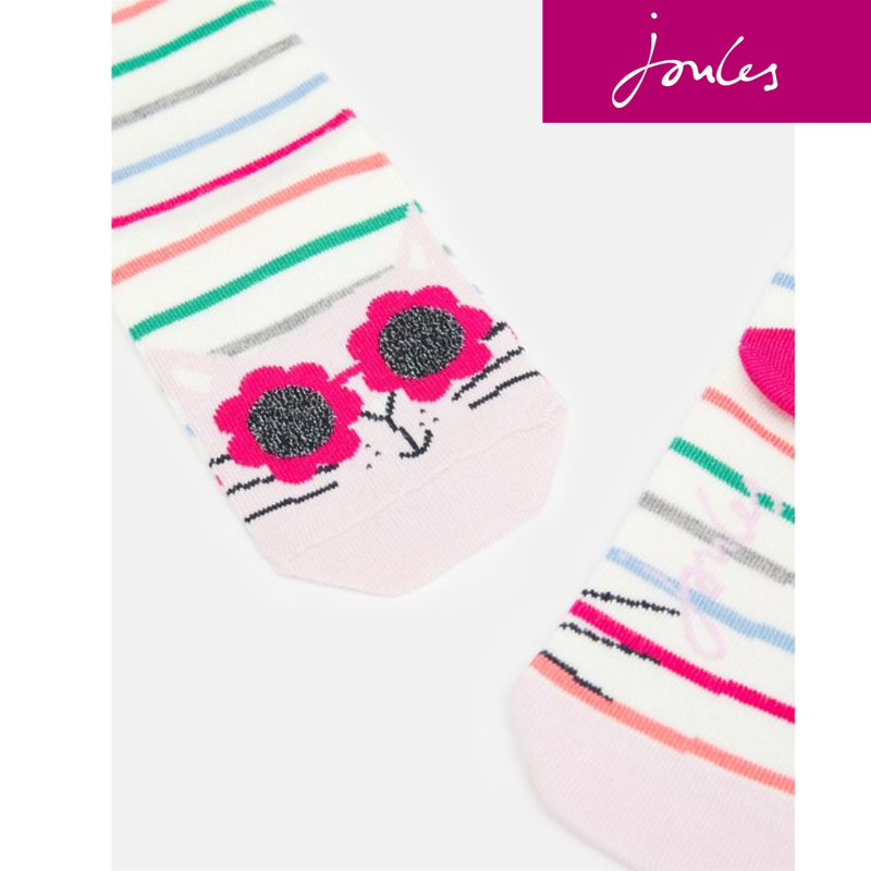 Joules Neat Feet Socks - Cat Stripe-2
